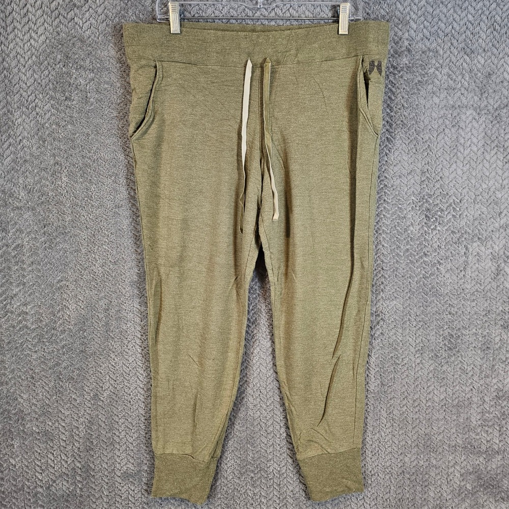 Victorias Secret Womens Olive Green Heathered Jogger Lounge Pants Large L/G
